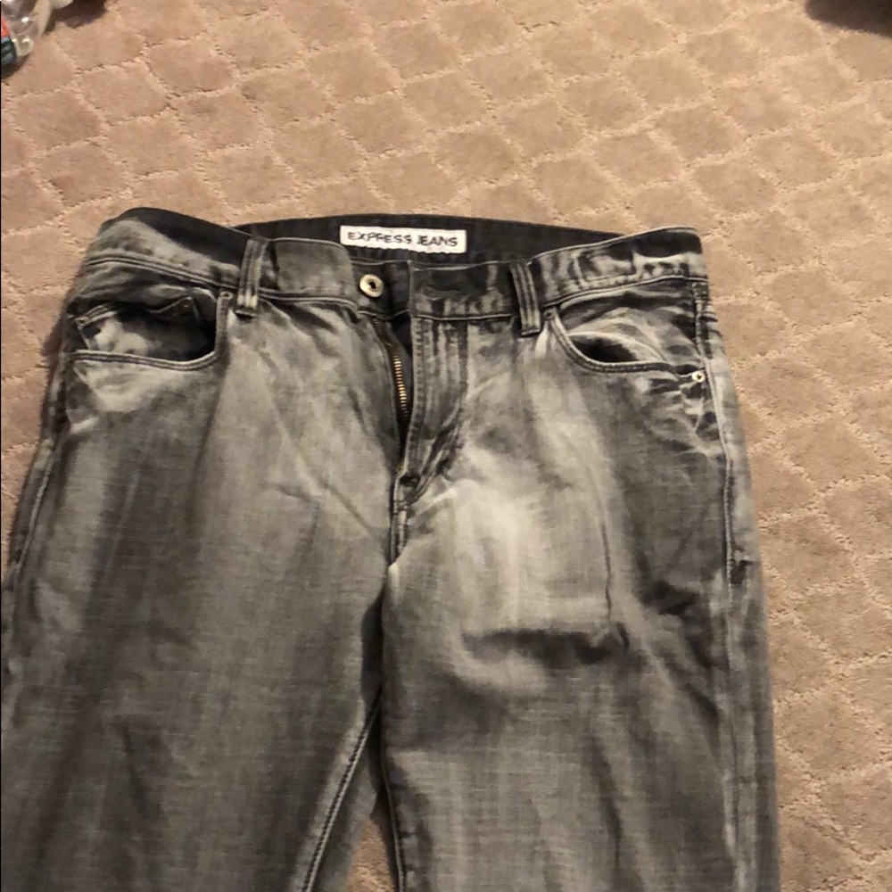 Express Rocco slim fit skinny leg gray jeans